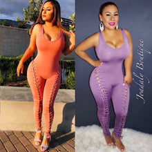 Load image into Gallery viewer, Lace Up Leg Jumpsuit
