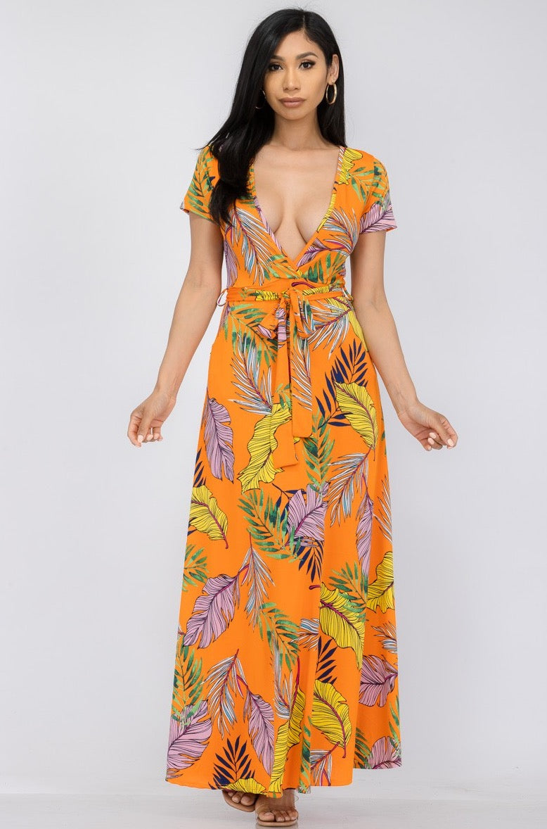 Orange Summer MAXI DRESS - PLUS SIZE