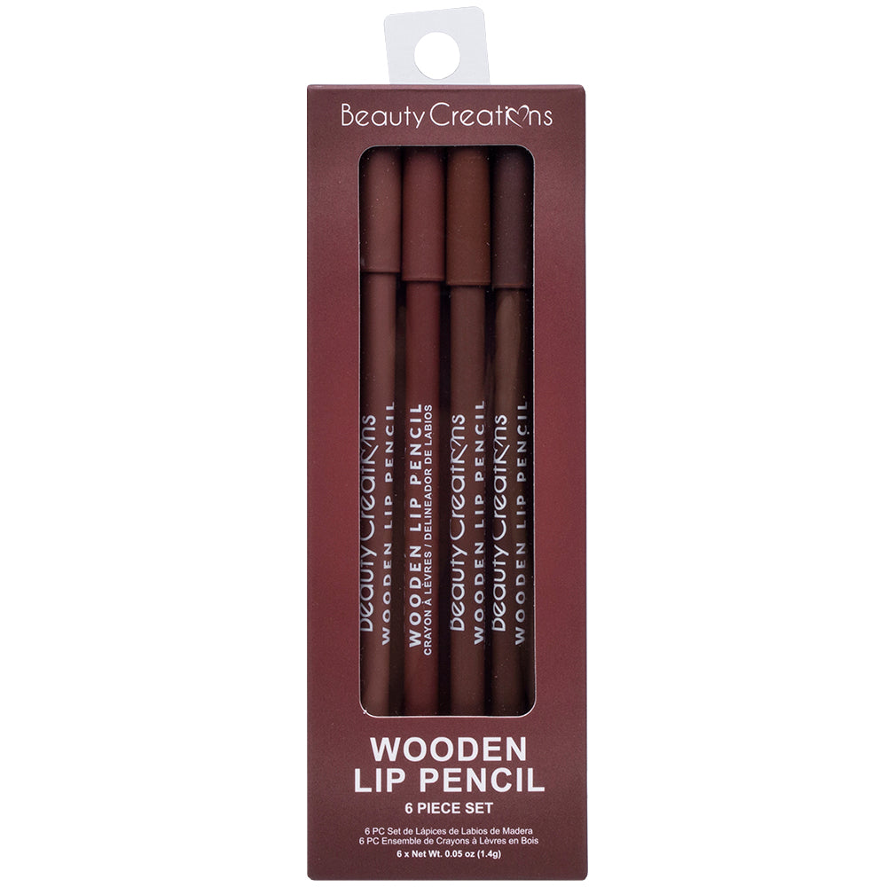 BEAUTY CREATIONS WOODEN LIP PENCIL 6 PCS SET
