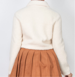 SALLY SOFT FUR JACKET -CREAM COLOR