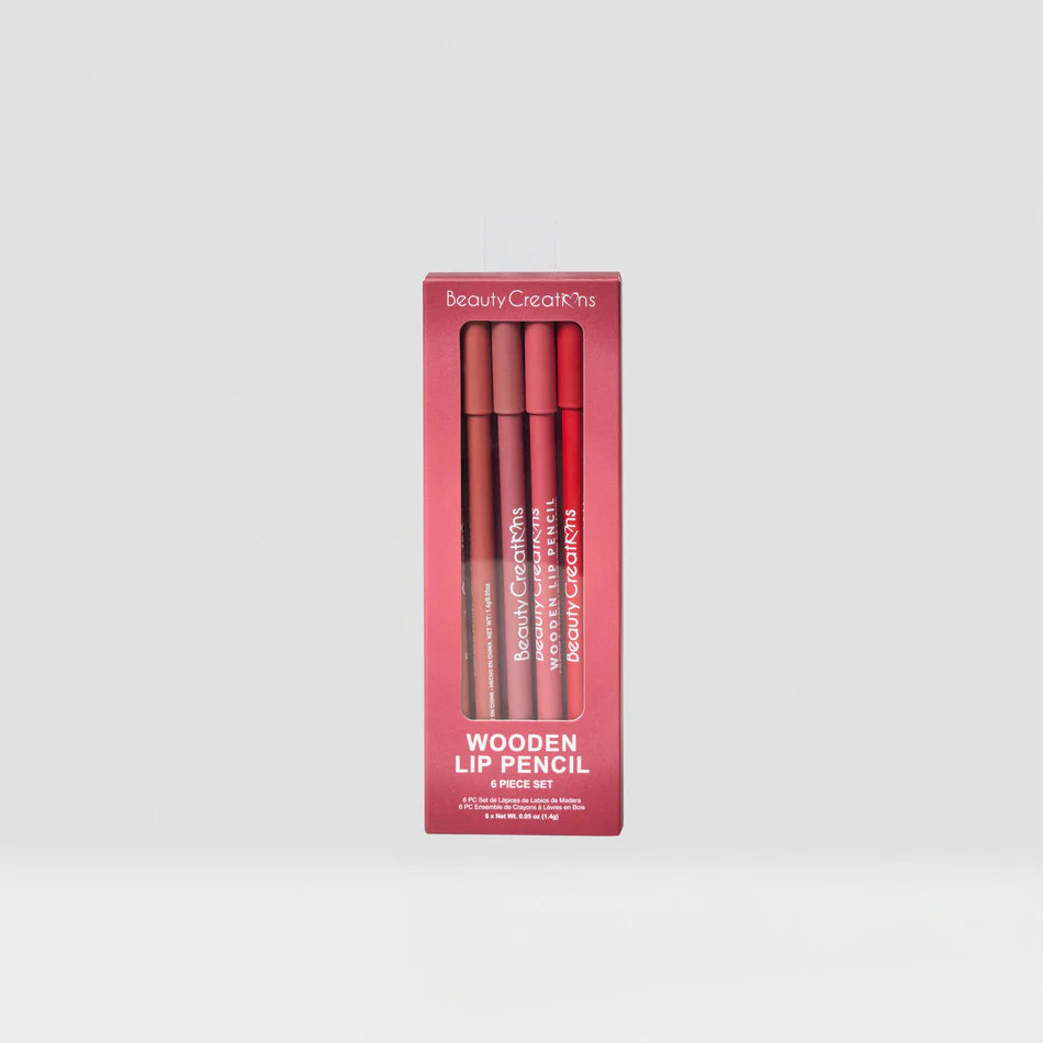 BEAUTY CREATIONS WOODEN LIP PENCIL 6 PCS SET