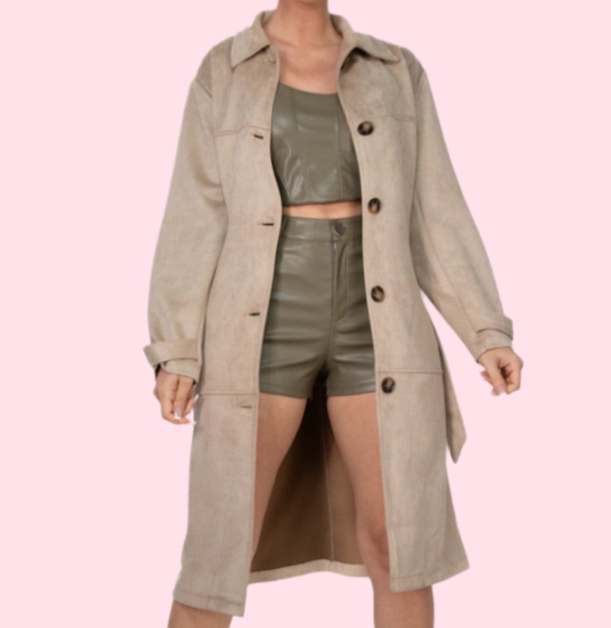Rocio Suede Long Coat