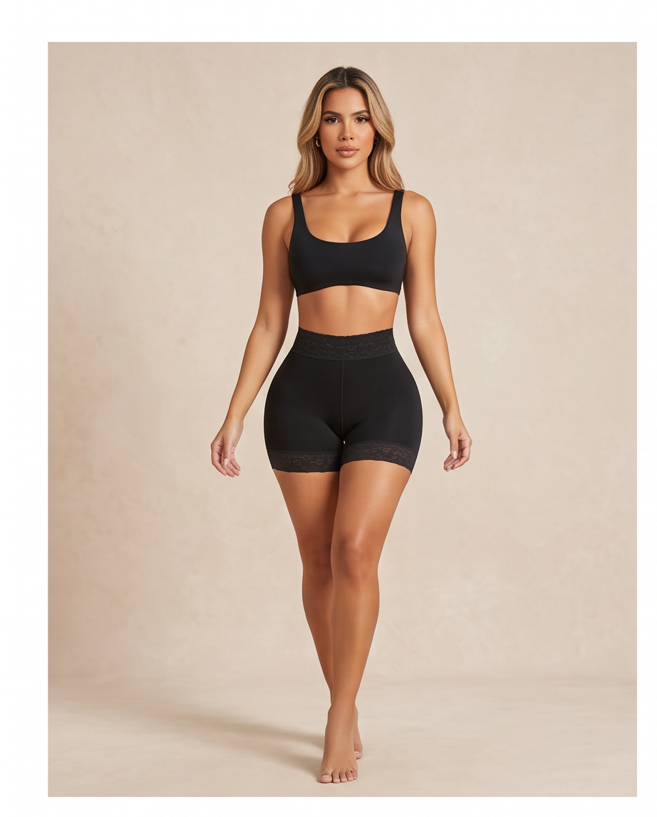 Silky Diamante  Seamless  Faja  (Shorter Leg)