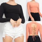 Lace-Up  Crop Top