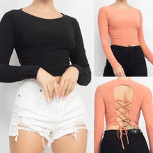 Load image into Gallery viewer, Lace-Up  Crop Top
