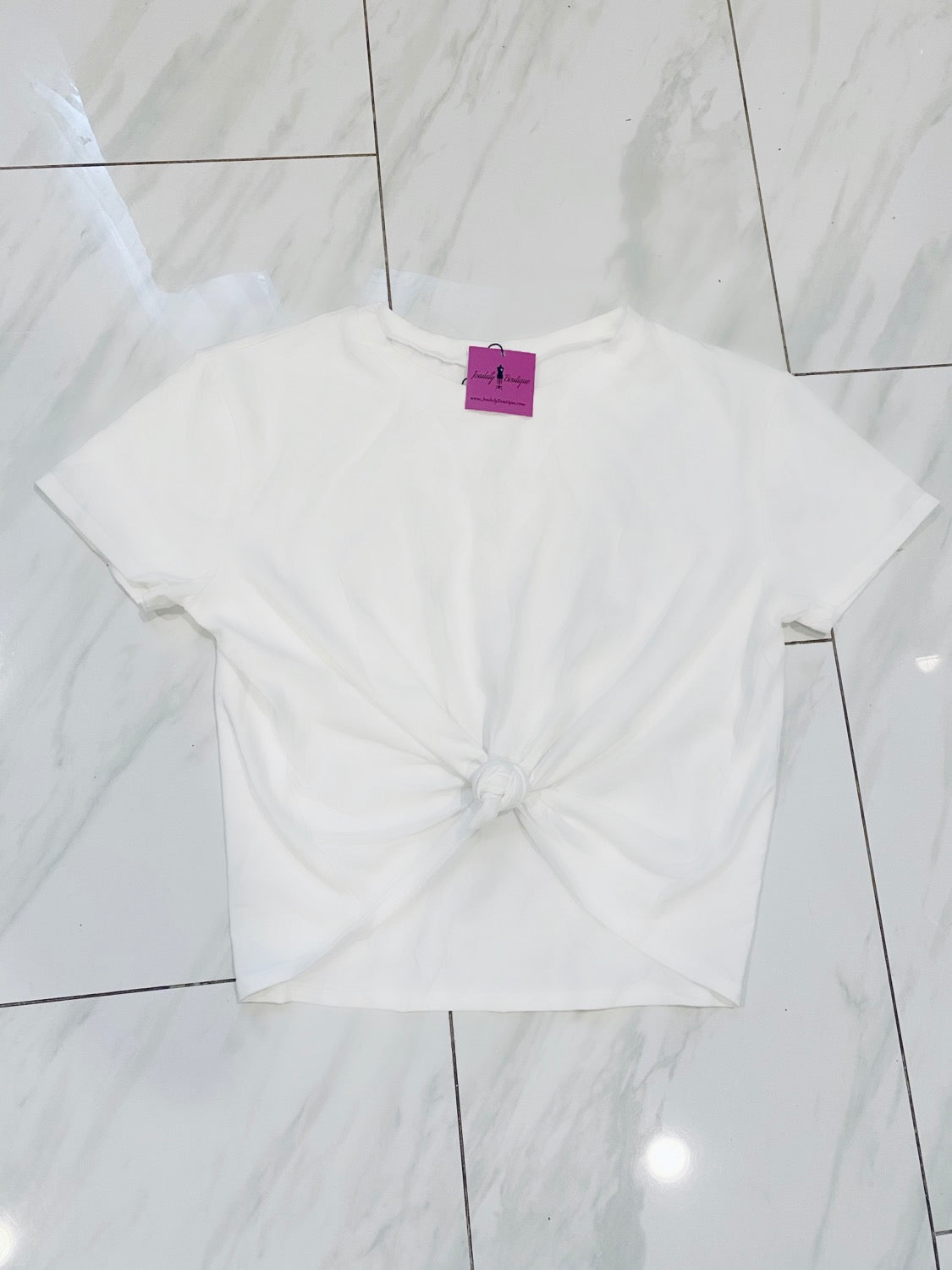 TIE CROP TOP - WHITE