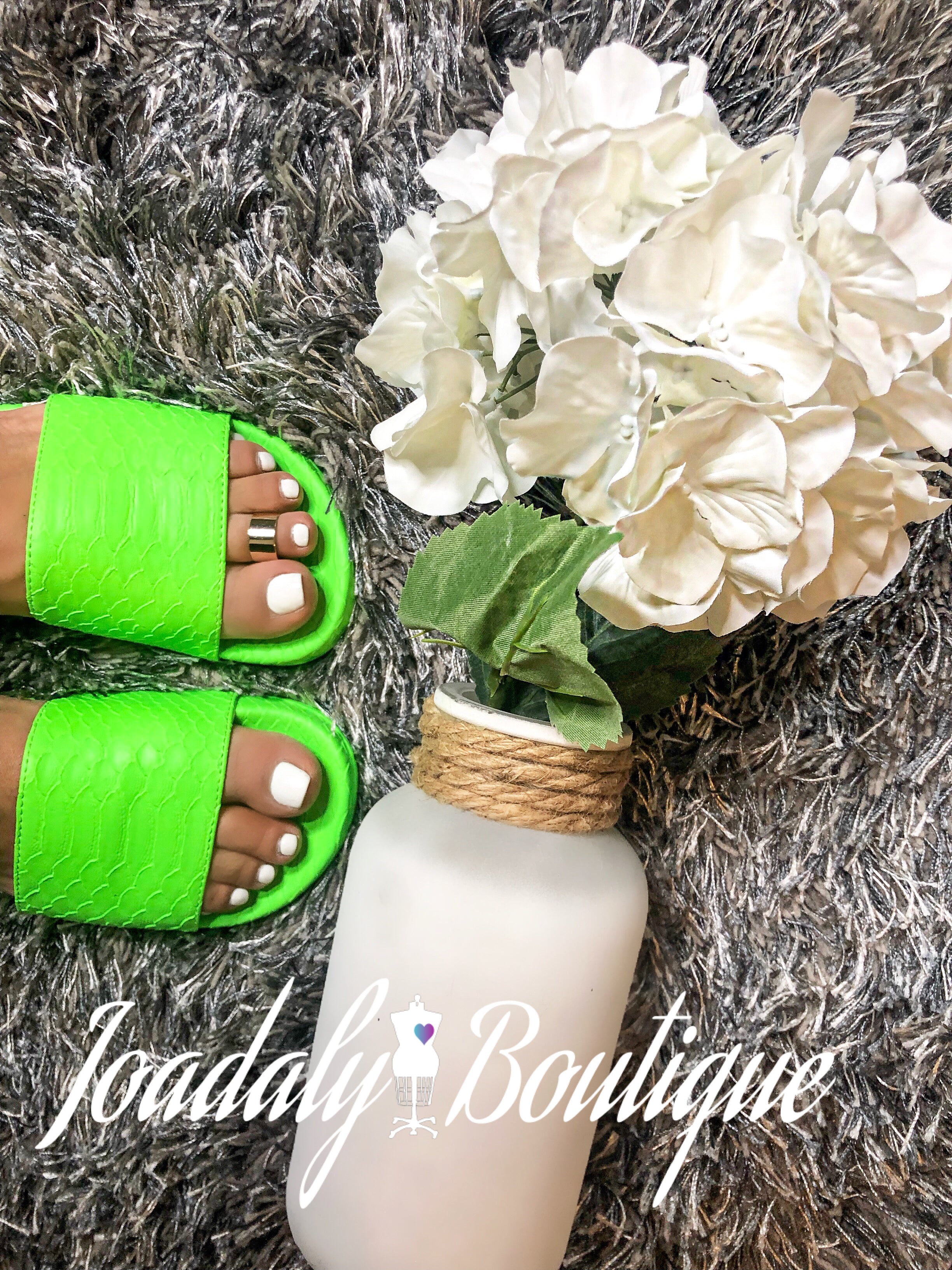 TRENDY NEON GREEN SANDALS
