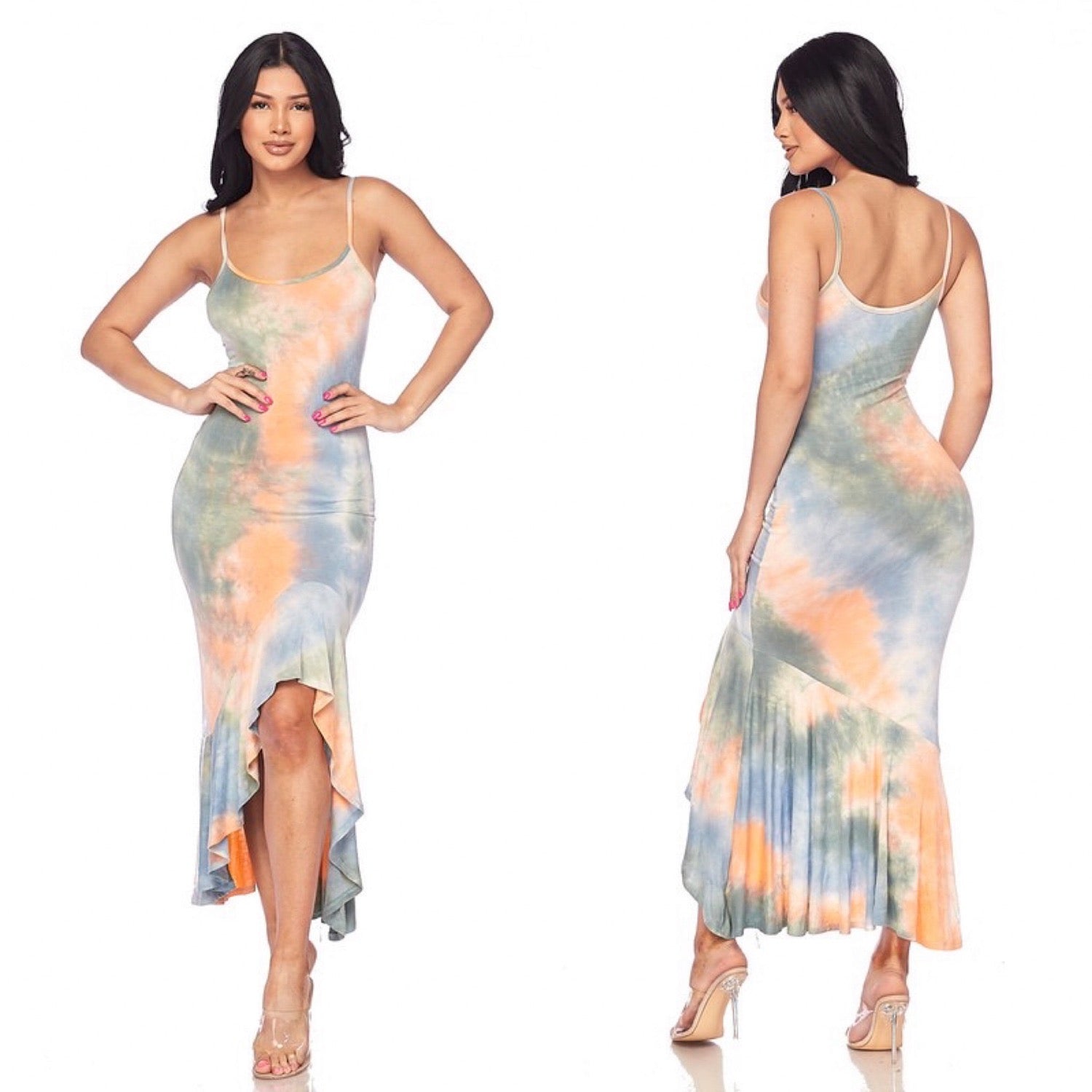 Tie Dye  Dress Coral