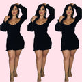 Carla Ruffle Black Dress