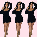 Carla Ruffle Black Dress