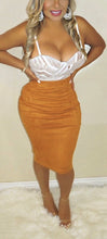 Load image into Gallery viewer, Soft Suede Pencil Camel Skirt
