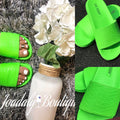 TRENDY NEON GREEN SANDALS