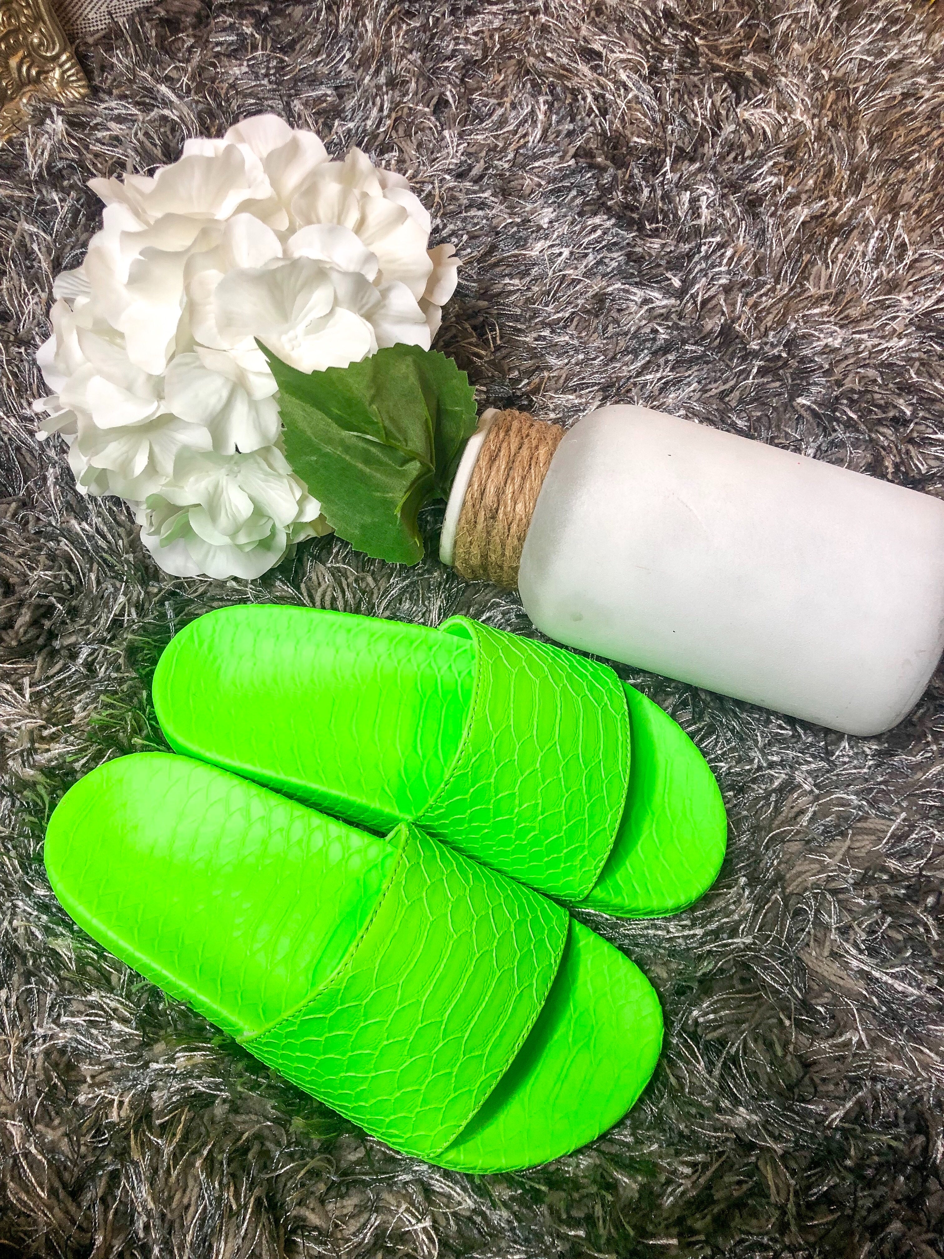 TRENDY NEON GREEN SANDALS