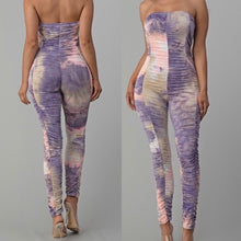 Load image into Gallery viewer, Tie Dye dress ruched Jumpsuit
