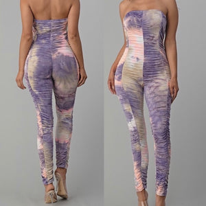 Tie Dye dress ruched Jumpsuit