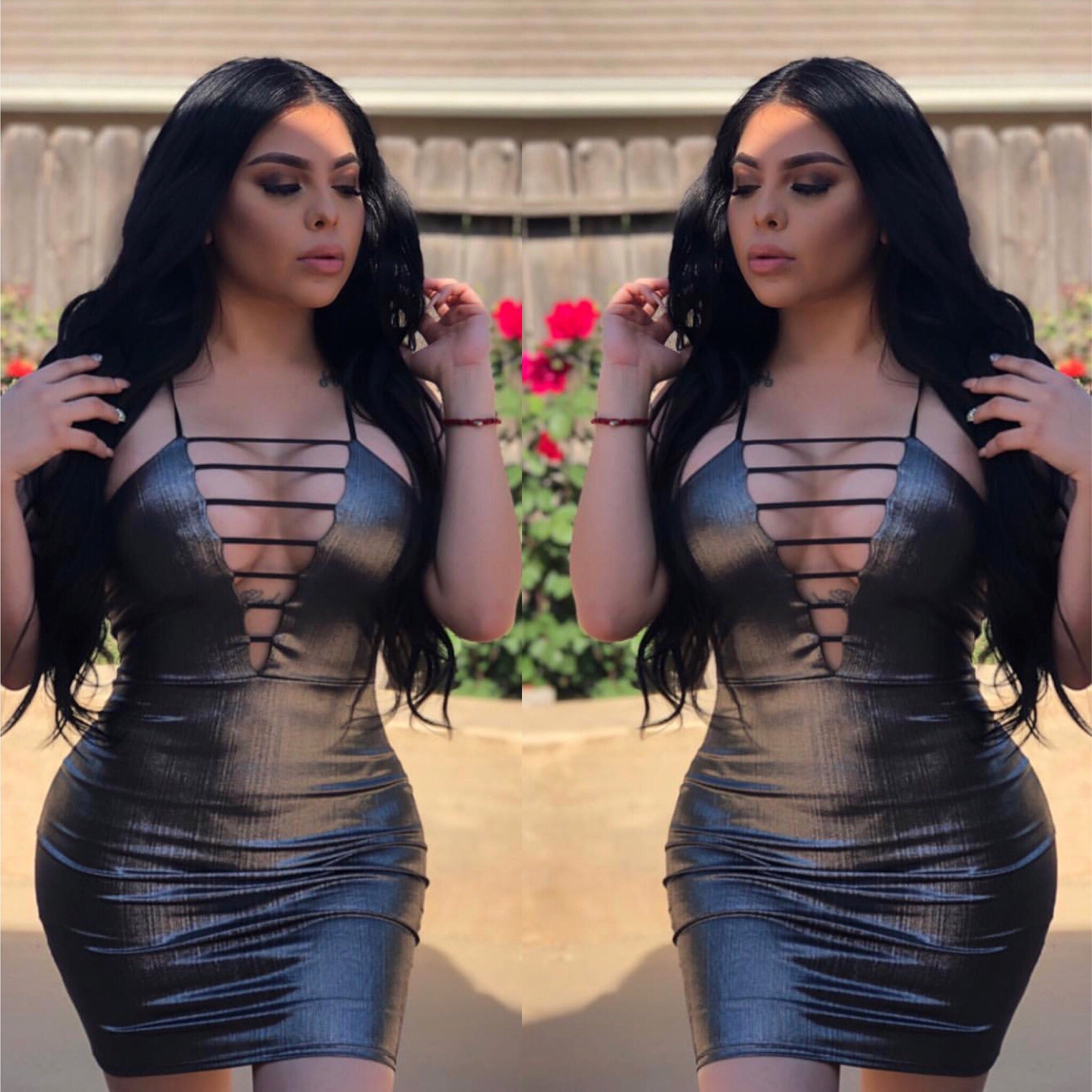 Metallic Silver Dress
