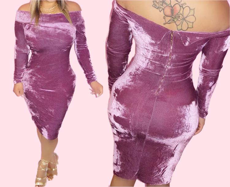 Mauve Velvet Dress