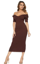 Load image into Gallery viewer, Brown ribbed Midi dress
