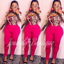 Load image into Gallery viewer, Sasey  Snake Bodysuit Pink
