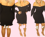 Carla Ruffle Black Dress