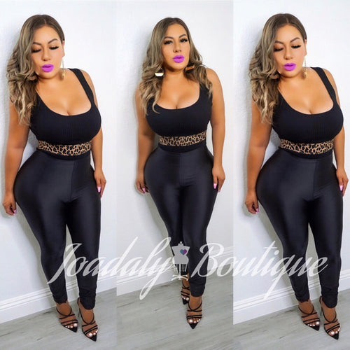 Black Leopard Bodysuit