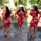 Floral Red Dress