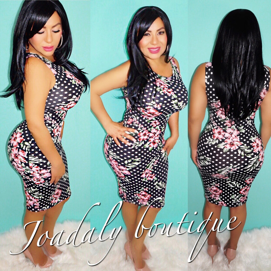 Polka Dot Floral Dress