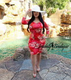 Floral Red Dress