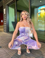 Tie Dye dress ruched Jumpsuit